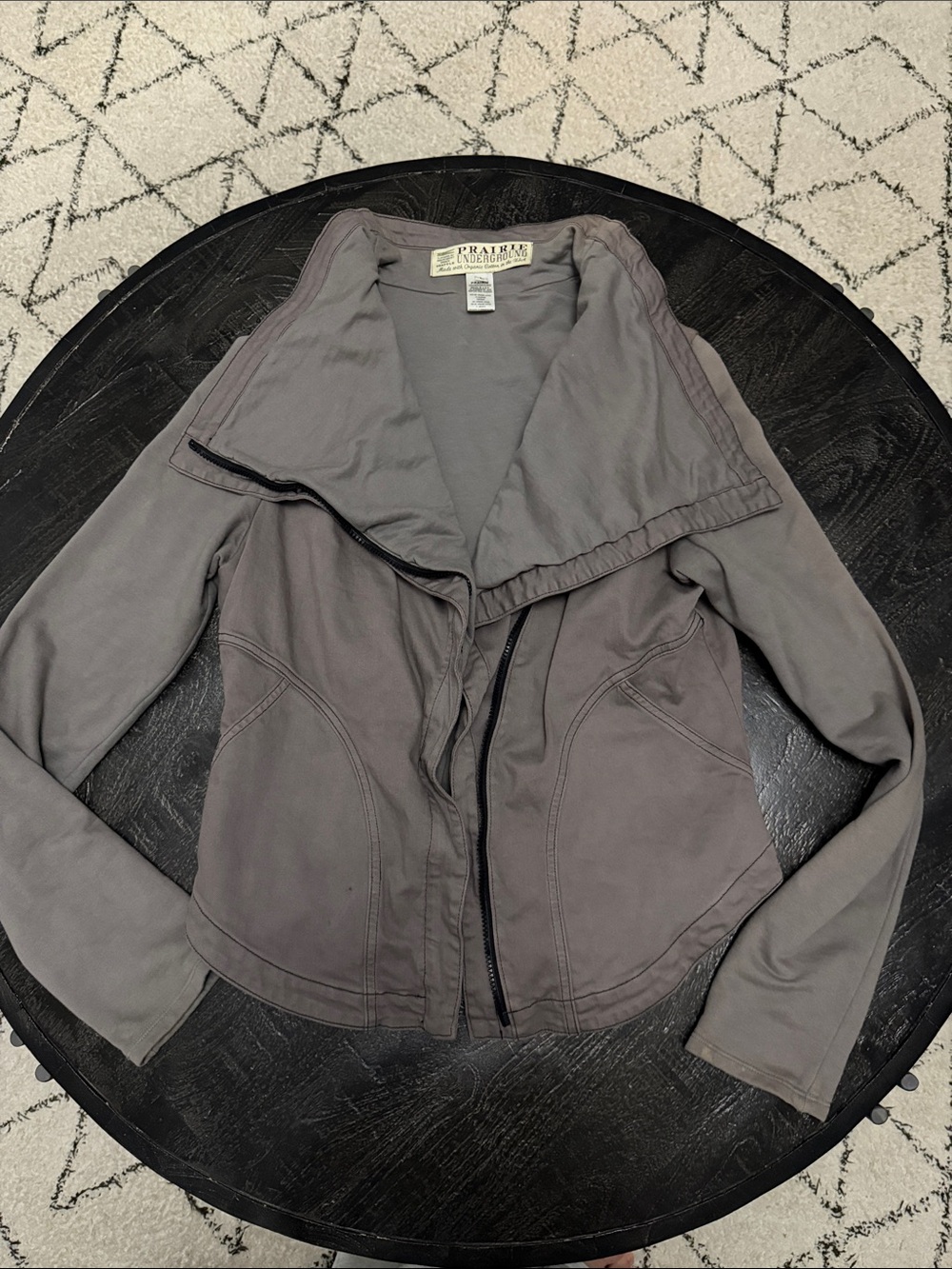 Prairie Underground Slate Gray Draped Zip Utility Jacket